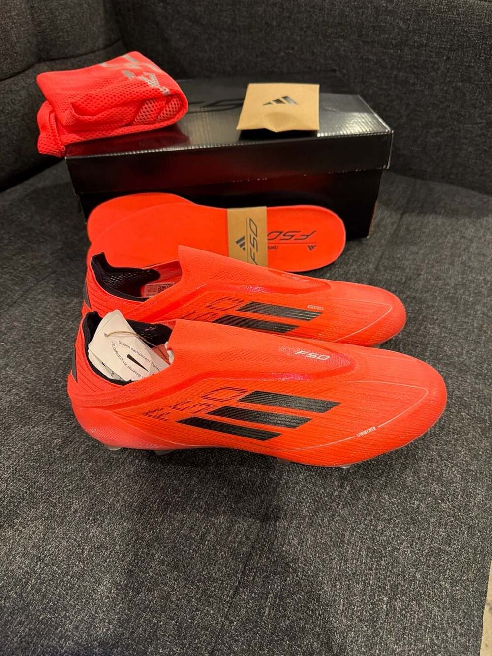 adidas F50 Elite Laceless SG Soft Ground Soccer Cleats Turbo Red - size 8M